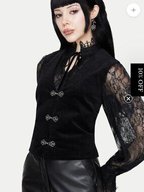 Disturbia Mire Sleeveless Corduroy Waistcoat Top Size US 14 NWT